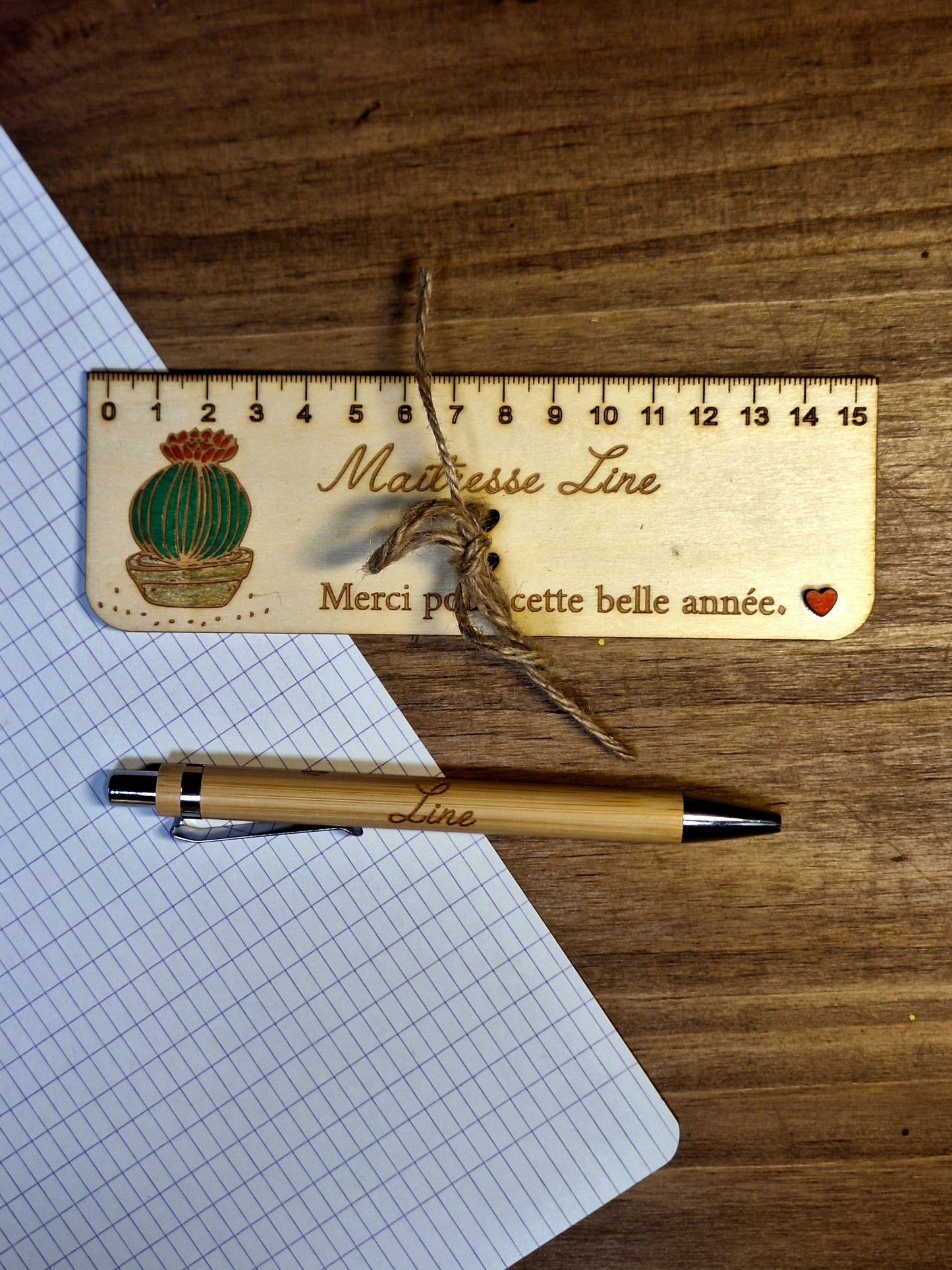 Duo règle et stylo bambou