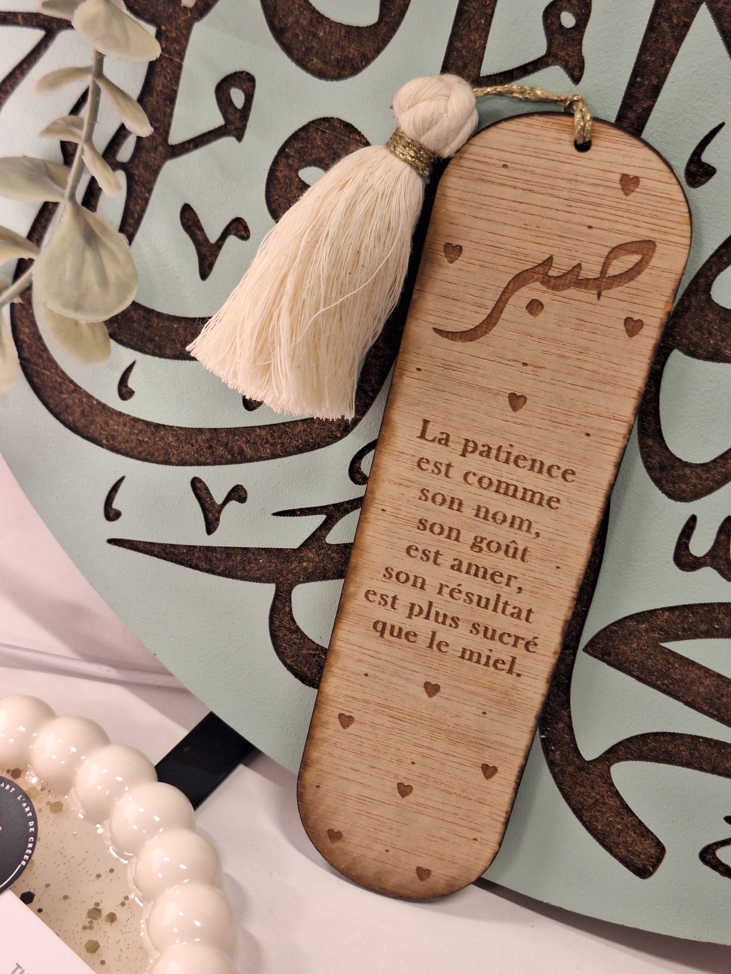 Marque-page en bois gravé – Collection Empreinte