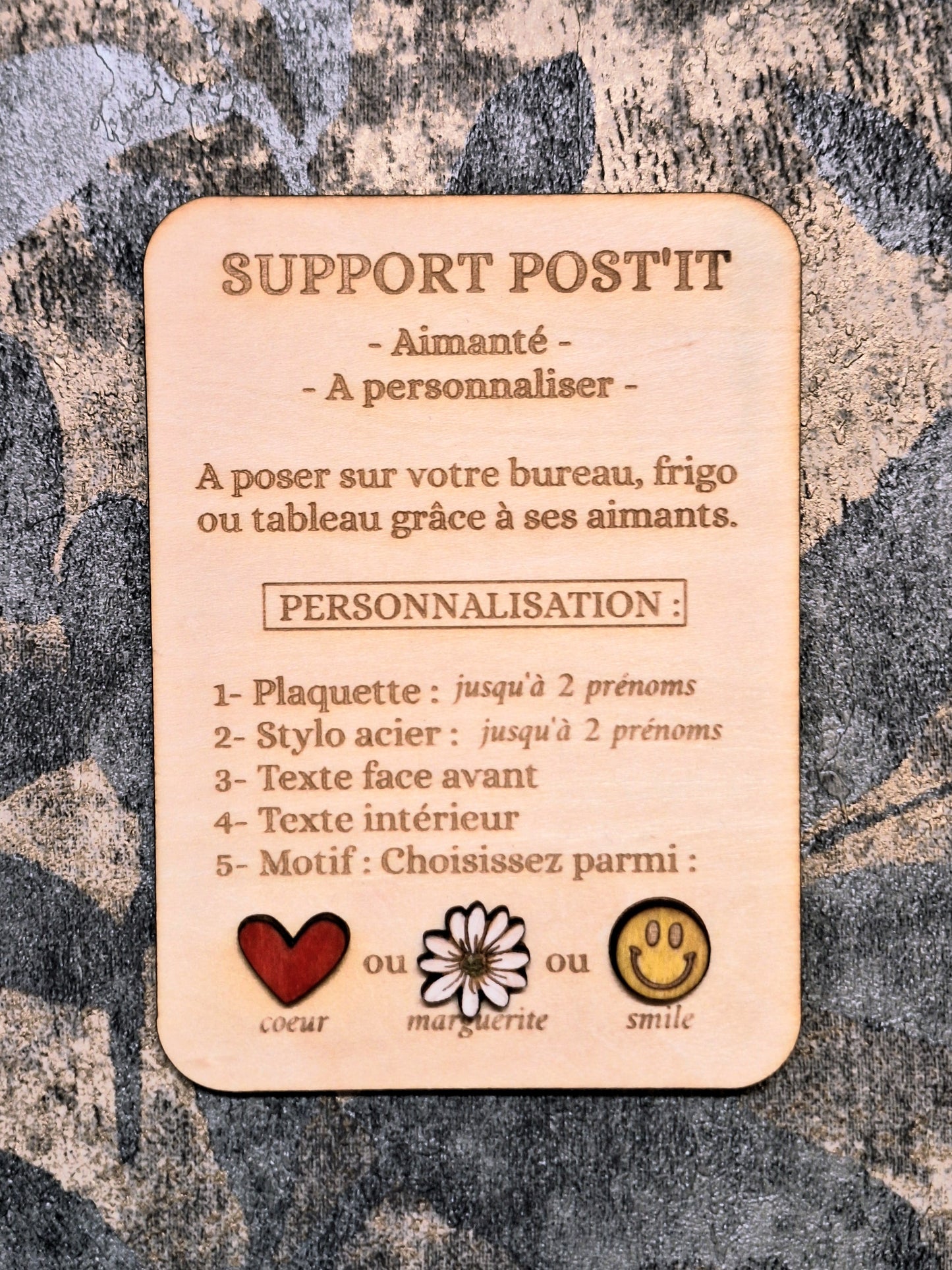 Support post'it aimanté et stylo à personnaliser