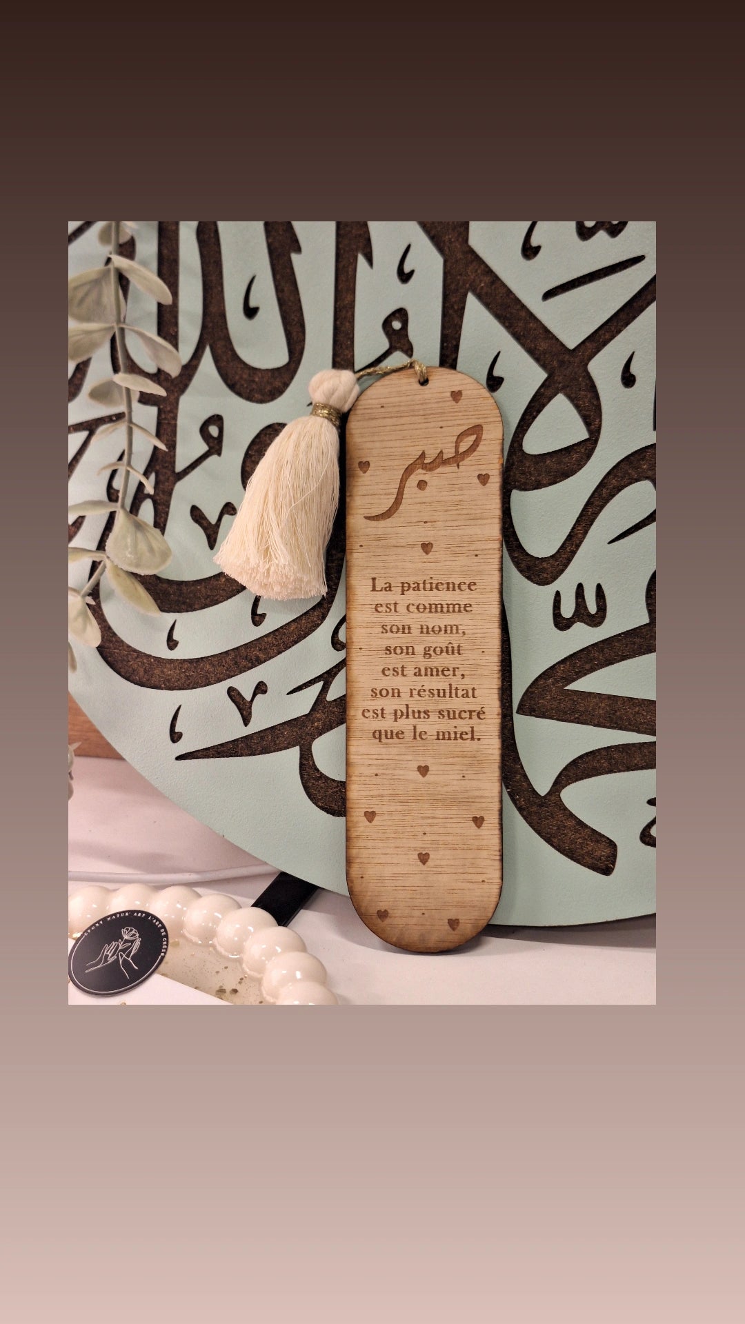 Marque-page en bois gravé – Collection Empreinte