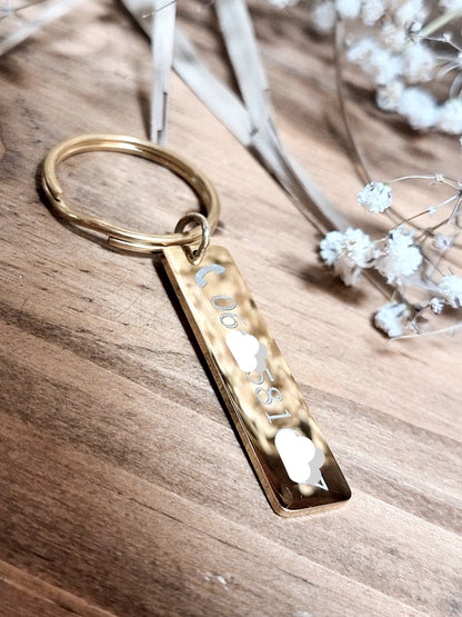 Porte clé en acier inoxydable personnalisable