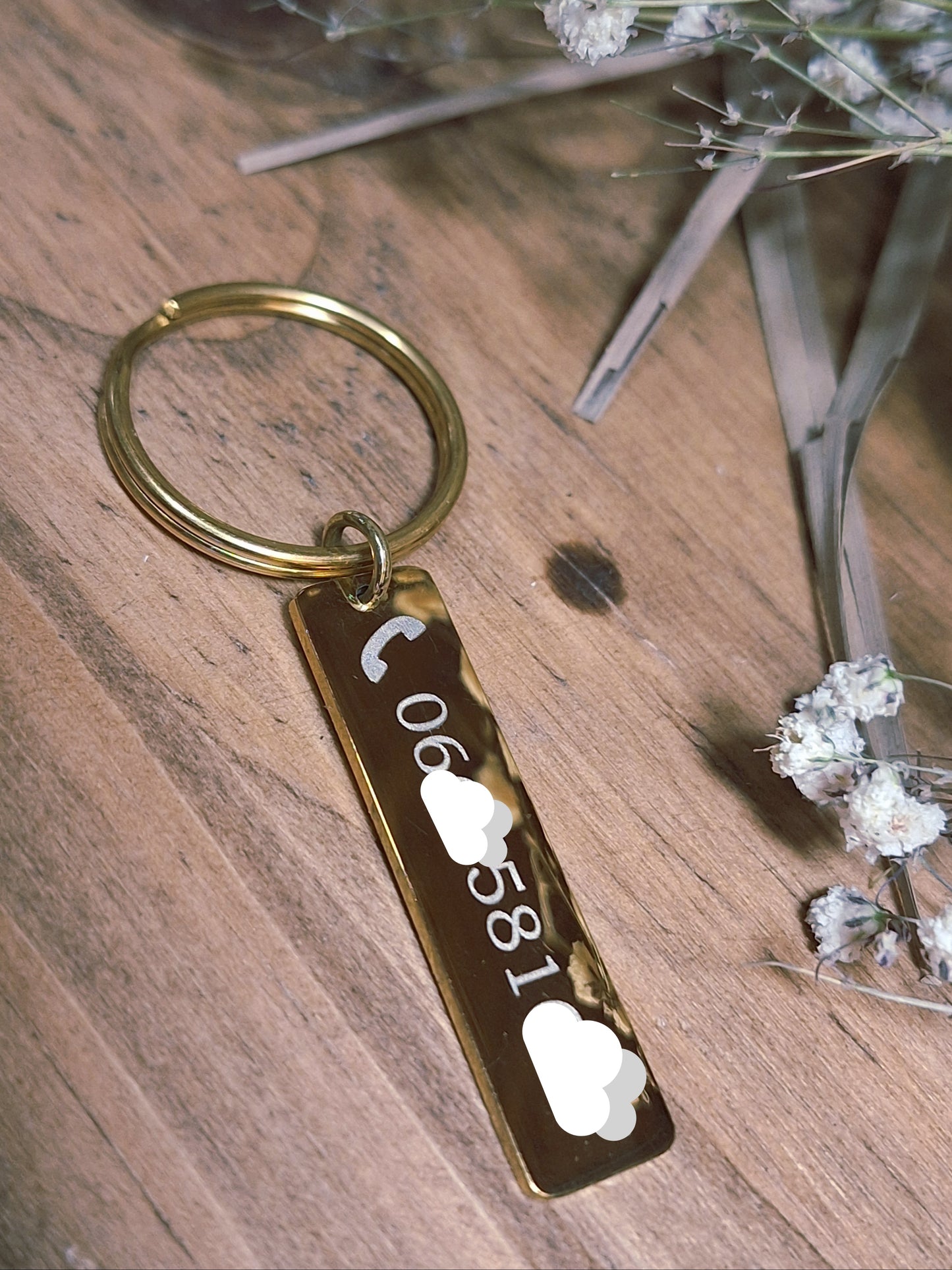 Porte clé en acier inoxydable personnalisable