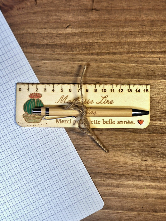 Duo règle et stylo bambou