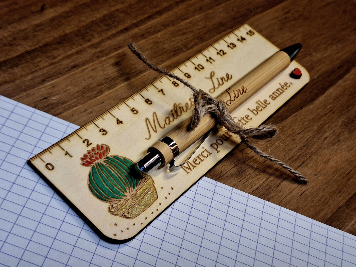 Duo règle et stylo bambou